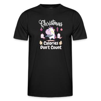 Süßes Christmas Unicorn Bakery Weihnachtsgeschenk - Männer Funktions-T-Shirt - Schwarz - Vorne - AI Model Male 178 dark (178cm)