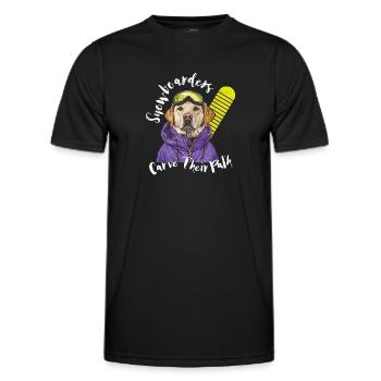 Les snowboarders tracent leur chemin Sports d’hiver Chien - T-shirt sport Homme - noir - Devant - AI Model Male 178 dark (178cm)
