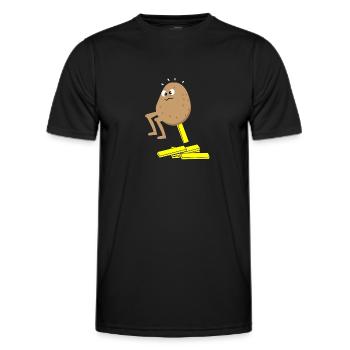 potato poof Pommes Frenchfries funny xmas new haha - Männer Funktions-T-Shirt - Schwarz - Vorne - AI Model Male 178 dark (178cm)