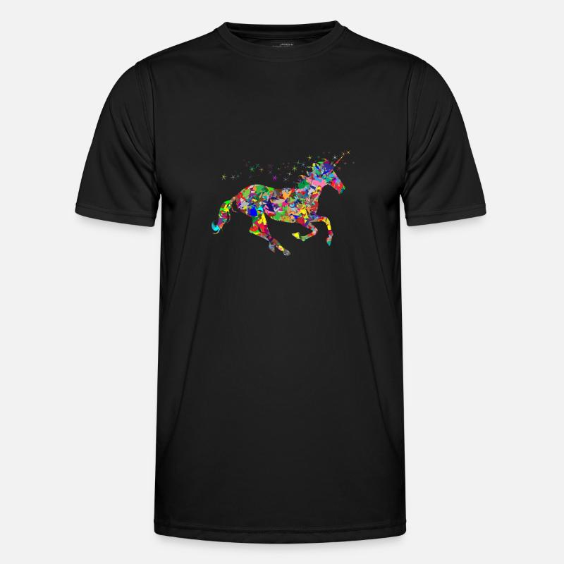 Magisches Glitzer Muster Einhorn mit Sternstaub Männer Funktions-T-Shirt