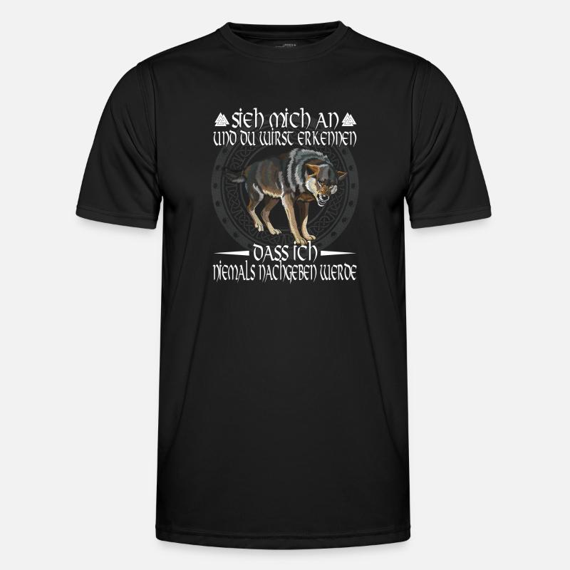 Wikinger Germanen Krieger Sprüche Wolf Geschenk Männer Funktions-T-Shirt