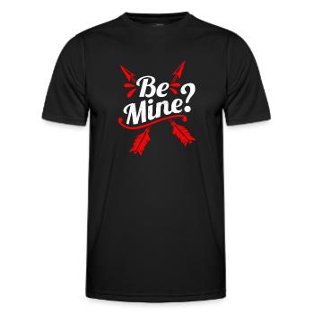 Shop Will You Be Mine Valentines Gift Design - Männer Funktions-T-Shirt - Schwarz - Vorne - AI Model Male 178 dark (178cm)