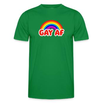 Homosexuelle AF lustige homosexuelle Flaggen-Regenbogen färbt LGBTQ - Männer Funktions-T-Shirt - Kelly Green - Vorne - AI Model Male 178 dark (178cm)