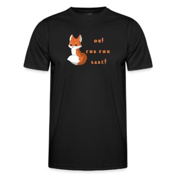 Fox - Foxes - Damn - Present - Fox - Funktionsshirt til herrer - sort - Foran - AI Model Male 178 dark (178cm)