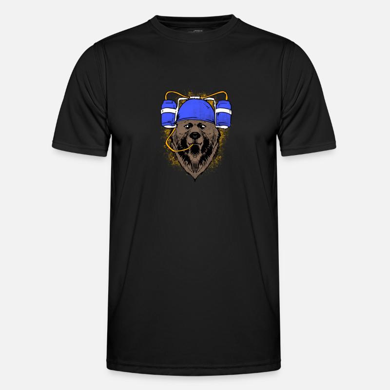 Bär trinkt Bier / Geschenk Männer Funktions-T-Shirt