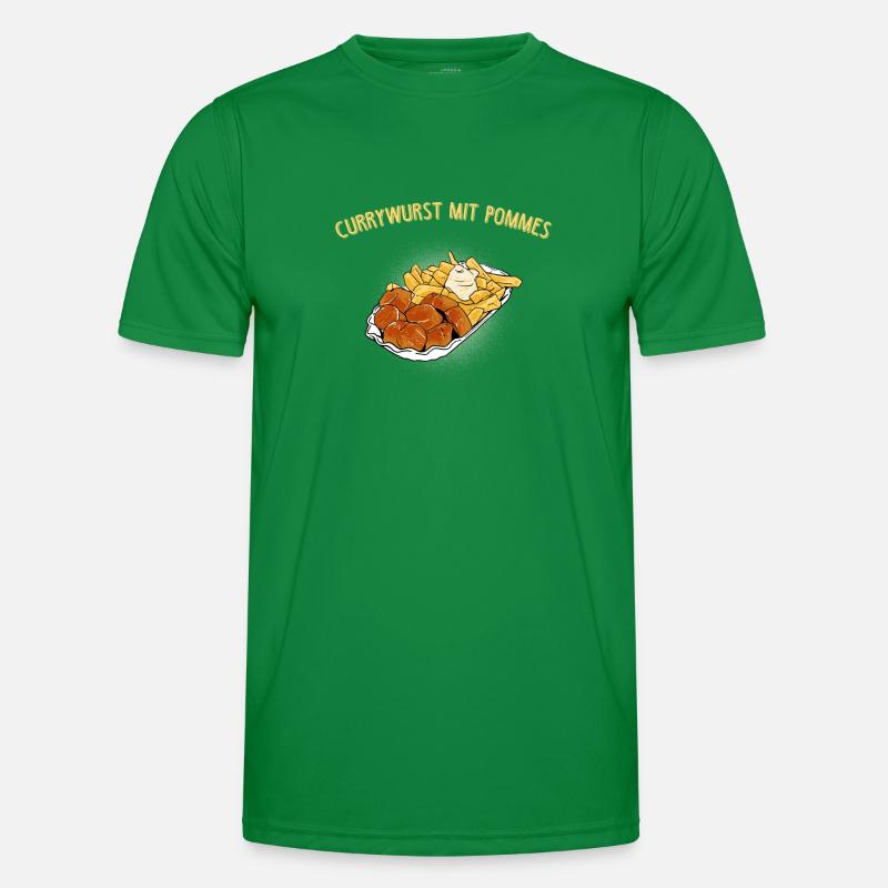 Currywurst mit Pommes Geschenk Männer Funktions-T-Shirt