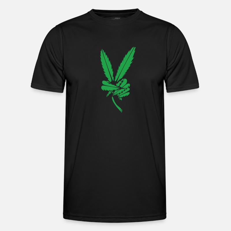 Peace Zeichen shirt Geschenk Friede Symbol Hanf Männer Funktions-T-Shirt