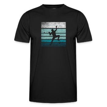 Climbing retro silhouette - Men's Functional T-Shirt - black - Front - AI Model Male 178 dark (178cm)