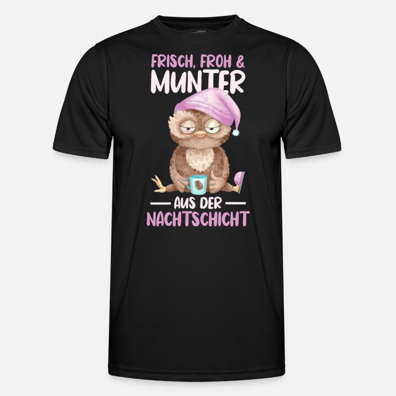 Eule Nachtschicht Schichtarbeiter Männer Funktions-T-Shirt
