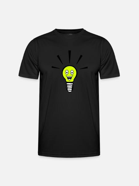 lustige Glühbirne - Idee - Männer Funktions-T-Shirt - Schwarz