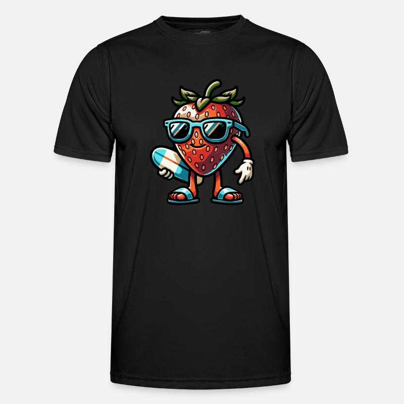 Surfer Erdbeere Männer Funktions-T-Shirt