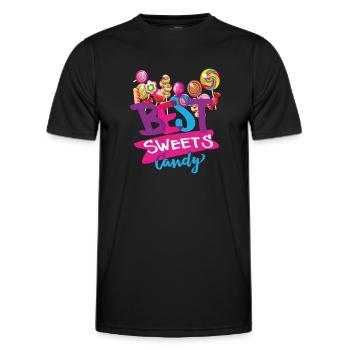 candy best candy - T-shirt sport Homme - noir - Devant - AI Model Male 178 dark (178cm)