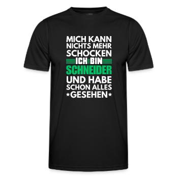Nicht schockbarer Schneider - Männer Funktions-T-Shirt - Schwarz - Vorne - AI Model Male 178 dark (178cm)