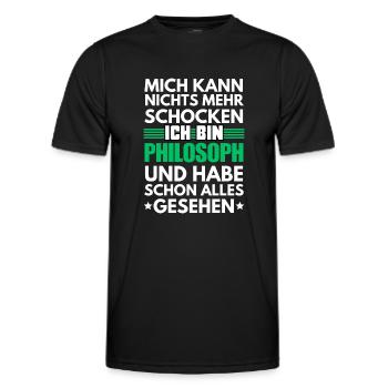 Non-shockable philosopher - Men's Functional T-Shirt - black - Front - AI Model Male 178 dark (178cm)