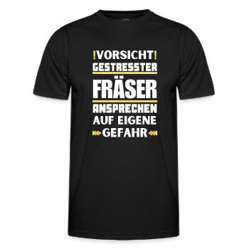 Do not address stressed cutters! - Men's Functional T-Shirt - black - Front - AI Model Male 178 dark (178cm)
