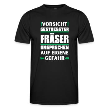 Do not address stressed cutters! - Men's Functional T-Shirt - black - Front - AI Model Male 178 dark (178cm)