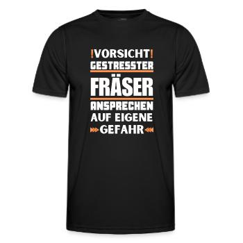 Do not address stressed cutters! - Men's Functional T-Shirt - black - Front - AI Model Male 178 dark (178cm)