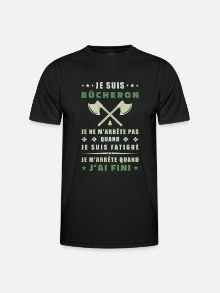 Ich bin Holzfäller - Männer Funktions-T-Shirt - Schwarz