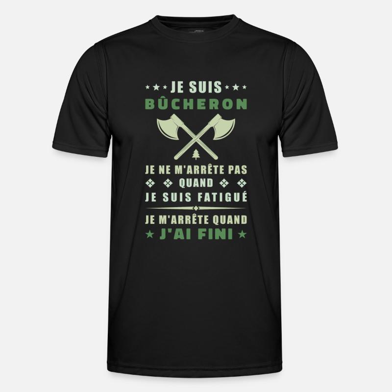 Ich bin Holzfäller - Männer Funktions-T-Shirt - Schwarz