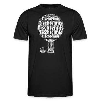 Tischtennisschläger Ping Pong Master Ball - Men's Functional T-Shirt - black - Front - AI Model Male 178 dark (178cm)