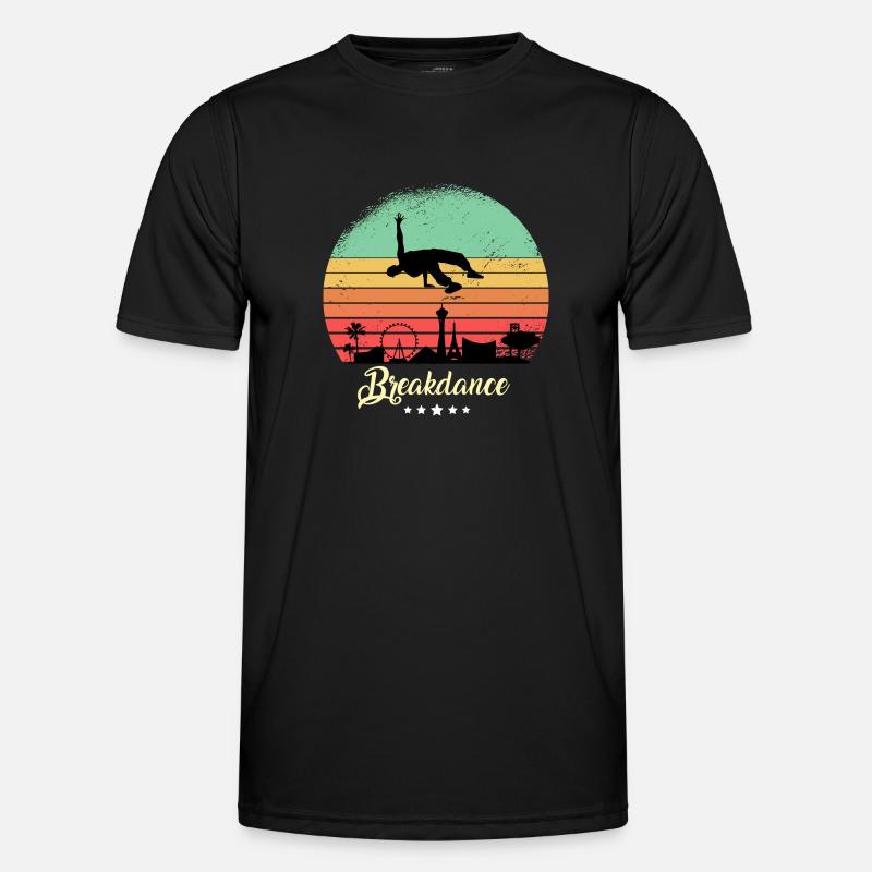 Breakdance Danse Vintage Rétro Coucher de soleil T-shirt sport Homme