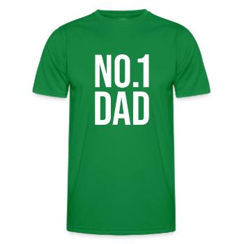 Number 1 Dad - Men's Functional T-Shirt - kelly green - Front - AI Model Male 178 dark (178cm)