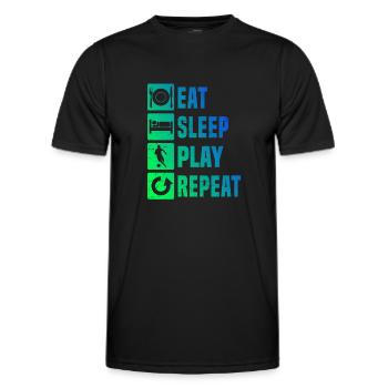 Women's Football Game Soccer Men's Football Games - Men's Functional T-Shirt - black - Front - AI Model Male 178 dark (178cm)