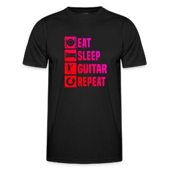 Guitar Gitarrenspieler akustische gitarre - Männer Funktions-T-Shirt - Schwarz - Vorne - AI Model Male 178 dark (178cm)