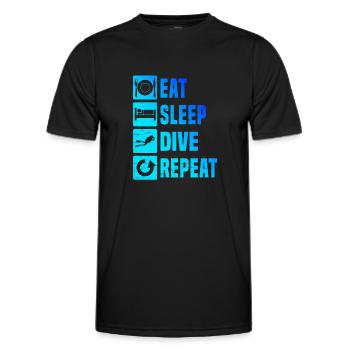 Scuba Taucher Scuba Diver Free Dive Diver - Männer Funktions-T-Shirt - Schwarz - Vorne - AI Model Male 178 dark (178cm)