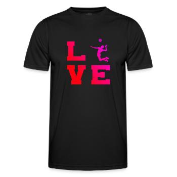Volleyballspieler Beach Volley Volley Damen - Männer Funktions-T-Shirt - Schwarz - Vorne - AI Model Male 178 dark (178cm)