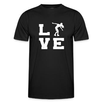 Women's Roller Skating Roller Skating Roller Skates - Men's Functional T-Shirt - black - Front - AI Model Male 178 dark (178cm)