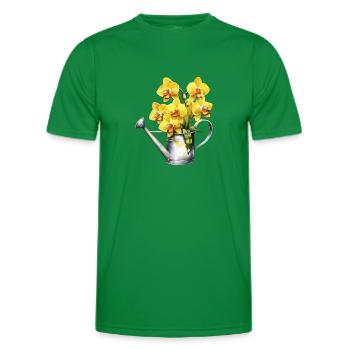 Arrosoir Fleurs Fleurs Orchidée Jaune Mariage - T-shirt sport Homme - vert - Devant - AI Model Male 178 dark (178cm)