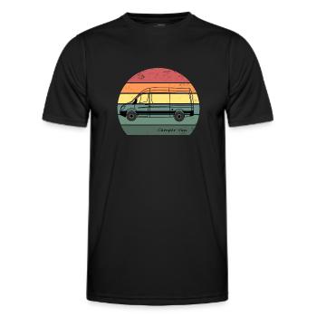 Camper Van, Kastenwagen, Wohnmobil - Männer Funktions-T-Shirt - Schwarz - Vorne - AI Model Male 178 dark (178cm)