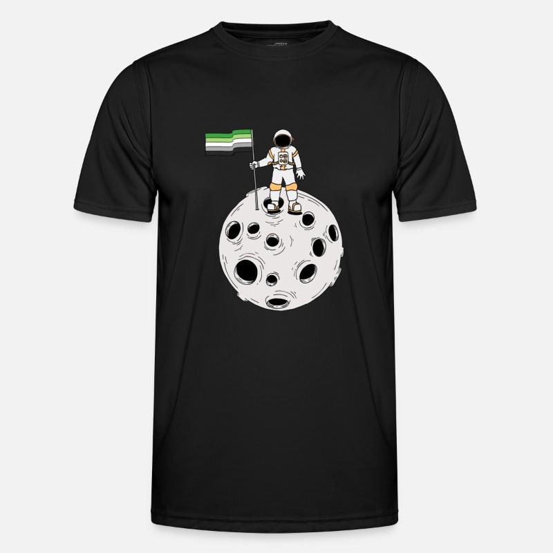 Aromatic astronaut Aromatic flag - Men's Functional T-Shirt - black