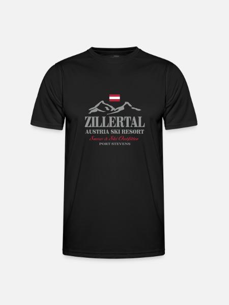 Zillertal - Austria Flag - Männer Funktions-T-Shirt - Schwarz