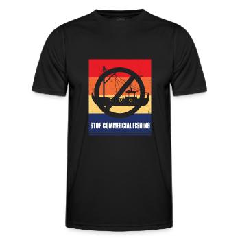 Stop Commercial Fishing and save the World - Men's Functional T-Shirt - black - Front - AI Model Male 178 dark (178cm)