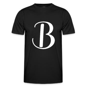 Calligraphy, initial B - Men's Functional T-Shirt - black - Front - AI Model Male 178 dark (178cm)