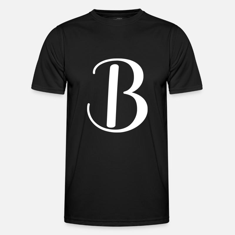 Calligraphy, initial B - Men's Functional T-Shirt - black