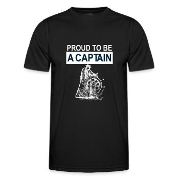 stolzer Kapitän Boot Schifffahrt Kreuzfahrt Gift - Männer Funktions-T-Shirt - Schwarz - Vorne - AI Model Male 178 dark (178cm)