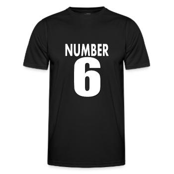Number 6 Number 6 six I am 6 years old Gift - Men's Functional T-Shirt - black - Front - AI Model Male 178 dark (178cm)