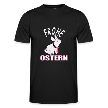 Frohe Ostern Osterhase Hase Karotten Geschenkidee - Männer Funktions-T-Shirt - Schwarz - Vorne - AI Model Male 178 dark (178cm)