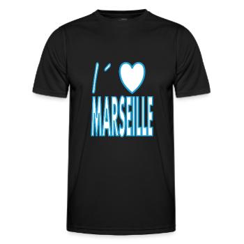In Marseille geboren Marseille Frankreich Geschenk - Männer Funktions-T-Shirt - Schwarz - Vorne - AI Model Male 178 dark (178cm)
