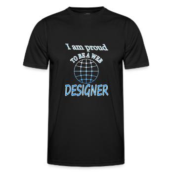 Web-designer Software Internet Website Gift Idea - Men's Functional T-Shirt - black - Front - AI Model Male 178 dark (178cm)