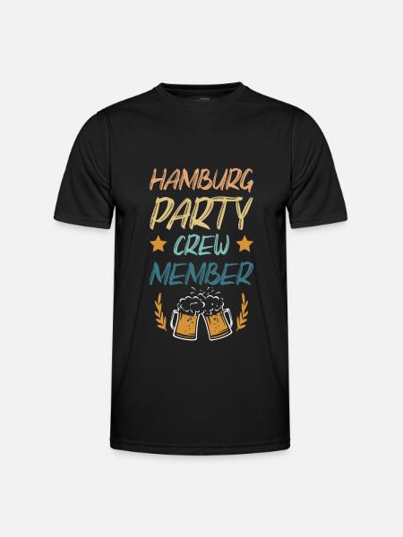 Hamburg Party Crew - Männer Funktions-T-Shirt - Schwarz