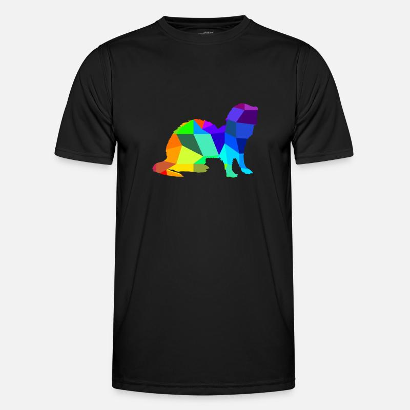 Frettchen Regenbogen Tiere Polygon Männer Funktions-T-Shirt