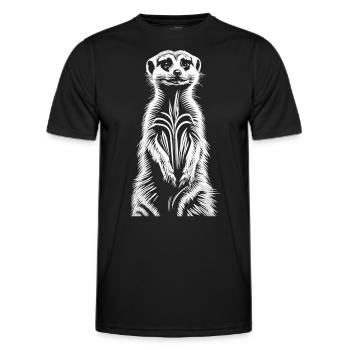 A sense of community in the desert: A meerkat - Men's Functional T-Shirt - black - Front - AI Model Male 178 dark (178cm)
