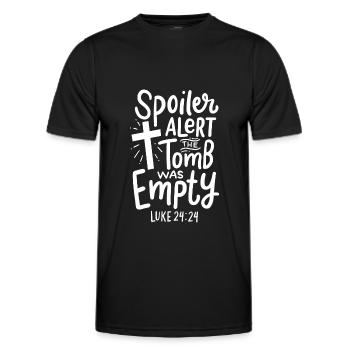 Das Spoiler-Alarmgrab war ein leeres christliches Geschenk Jesu - Männer Funktions-T-Shirt - Schwarz - Vorne - AI Model Male 178 dark (178cm)