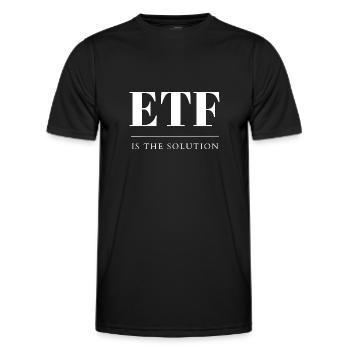 ETF Solution Index Funds Savings Investment Equity Funds - Men's Functional T-Shirt - black - Front - AI Model Male 178 dark (178cm)