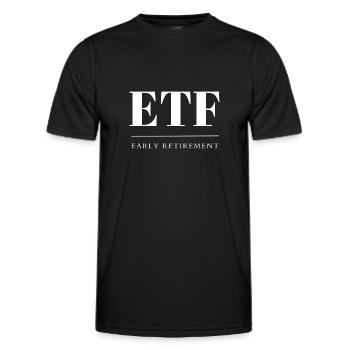 ETF Early Retirement Index Funds Save Investment Equity Funds - Men's Functional T-Shirt - black - Front - AI Model Male 178 dark (178cm)