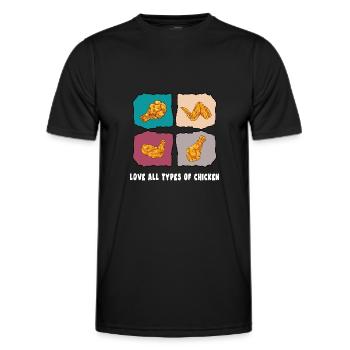 hühner "types pf chicken" chickenwings - Männer Funktions-T-Shirt - Schwarz - Vorne - AI Model Male 178 dark (178cm)